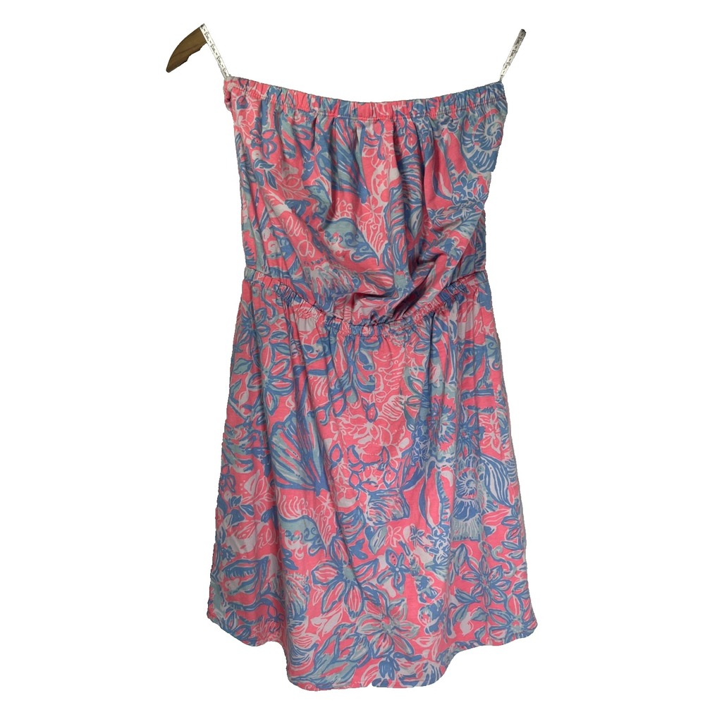 Lilly Pulitzer Womens Size Small Summer Dress Strapless Pink Blue Floral Siren